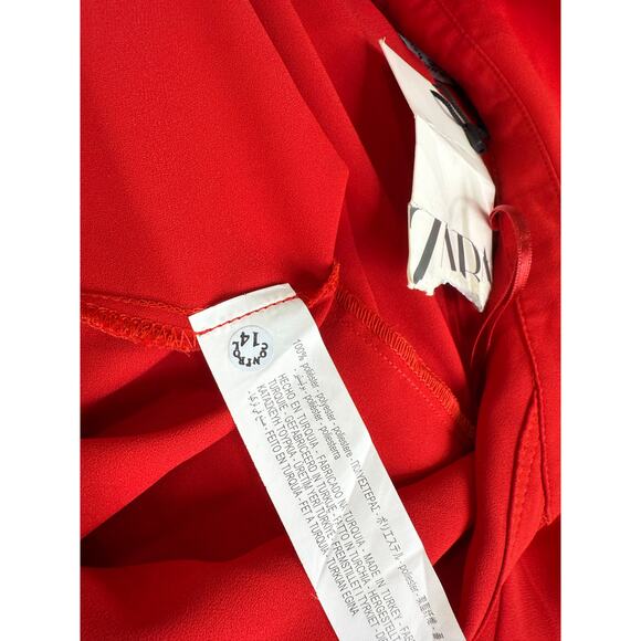 Zara women's red polyester woven shirt,   NWT size XS - Picture 7 of 7